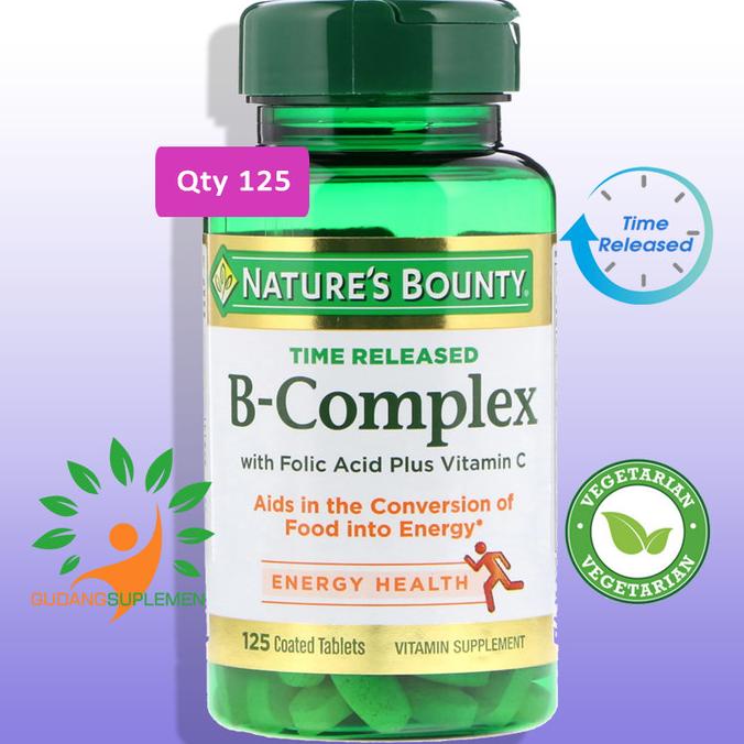 Jual Nature's Bounty B-COMPLEX Time Released 125 Tab Plus FOLIC ACID ...