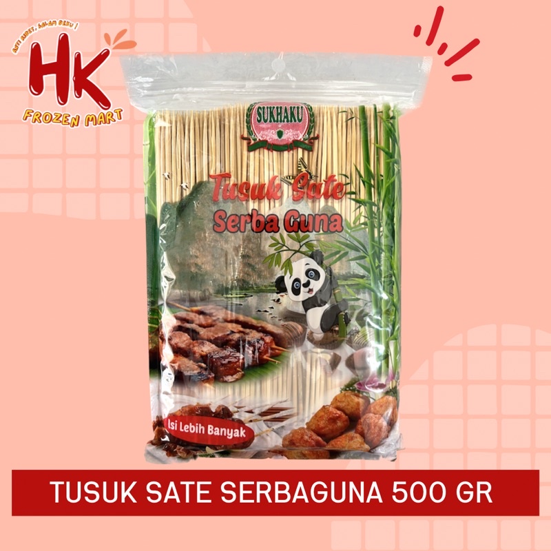 Jual Tusuk Sate Sukhaku Isi 500 Pcs Tusuk Lidi Serbaguna Bambu Import