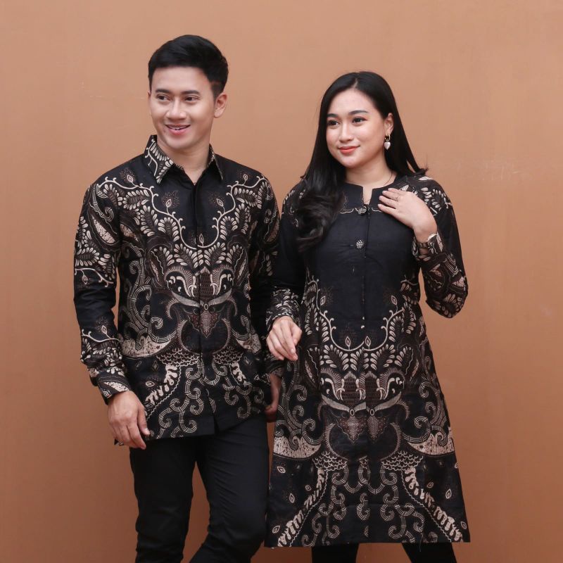 Jual Batik Tunik Couple Modern Set Pakaian Couple Kemeja Batik Pria ...