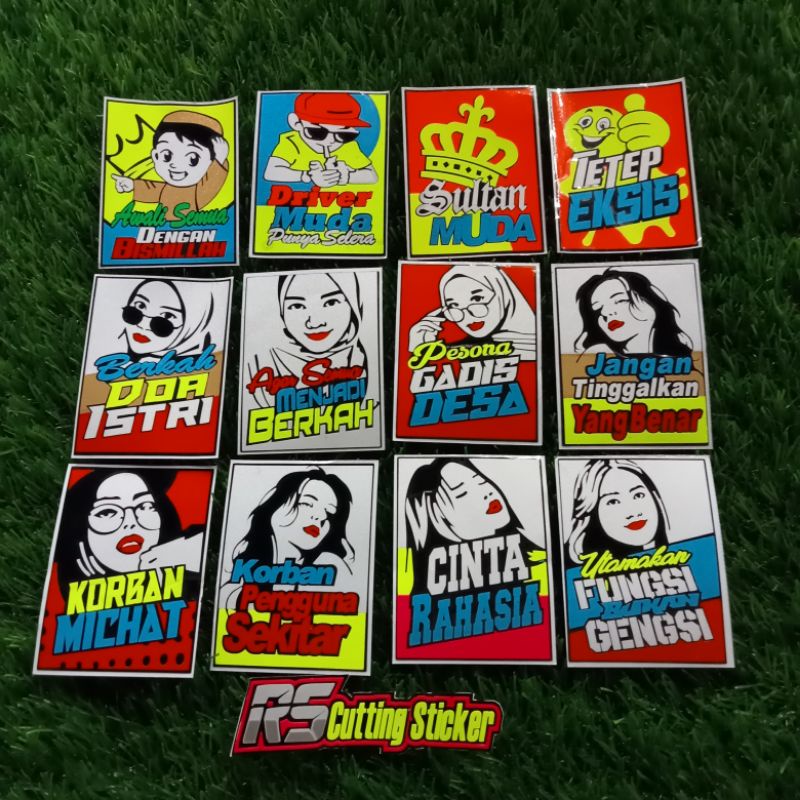 Jual STICKER CUTTING KATA _ KATA LUCU 8 X 6 | Shopee Indonesia