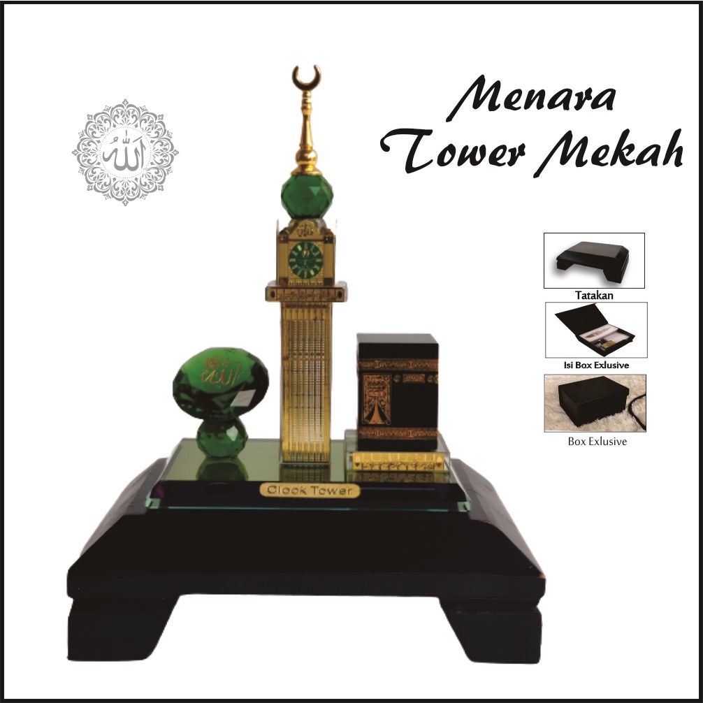 Jual Miniatur Kristal Kabah Menara Jam Tower Mekah Shopee Indonesia