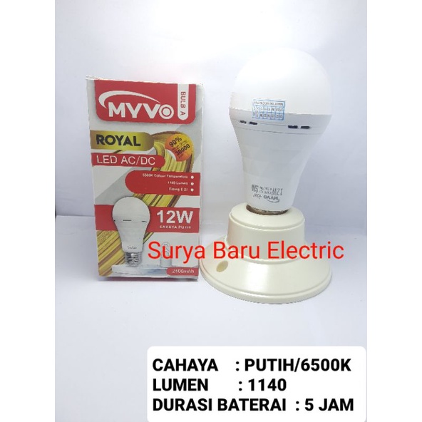 Jual Lampu Emergency LED Bulb Myvo Royal 12 Watt Lampu Darurat Super ...