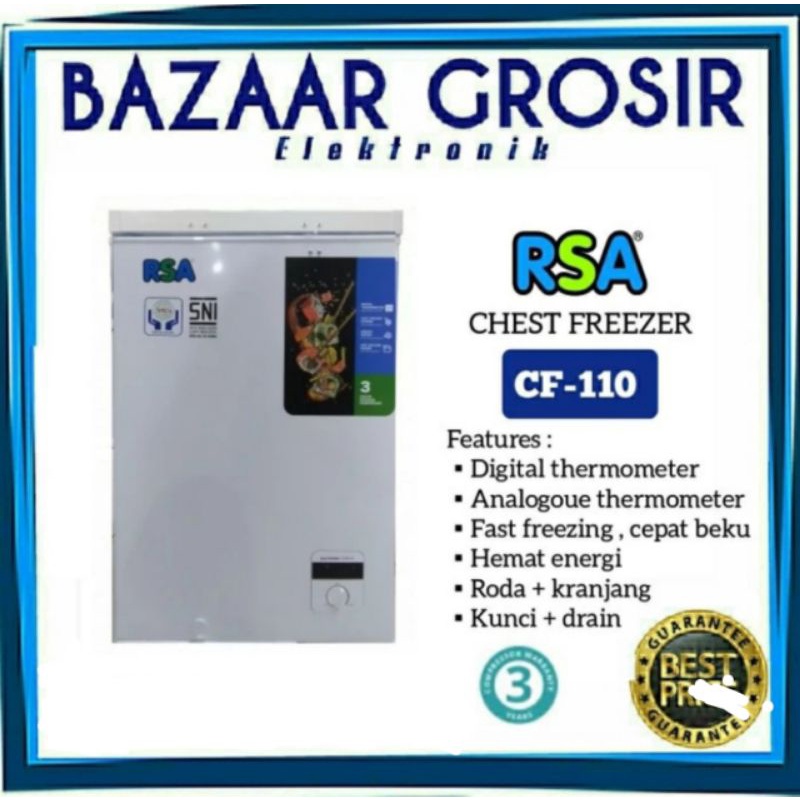 Jual RSA CHEST FREEZER BOX CF 110 96L HAMPIR 100 LITER CF110 | Shopee ...
