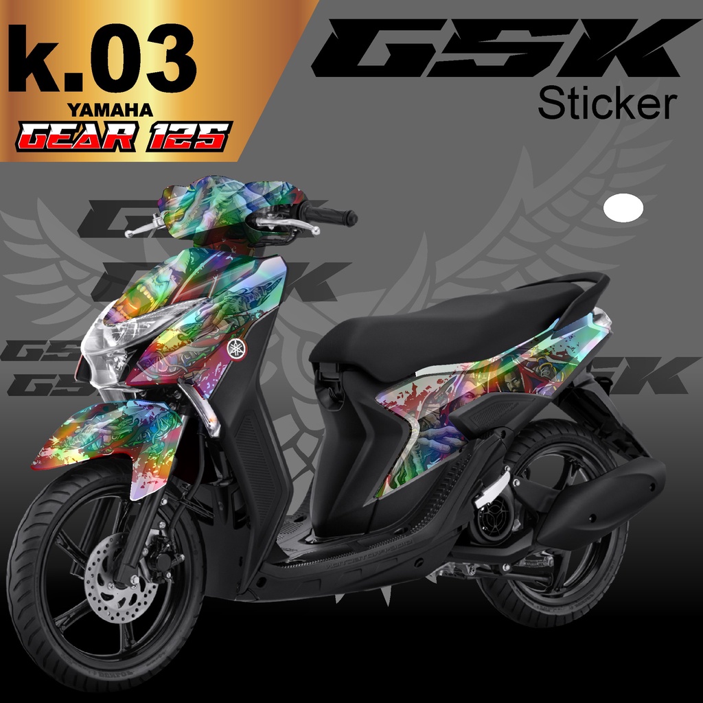 Jual Stiker Decal yamaha mio gear 125 Hologram Pelangi, Chrome-sticker ...