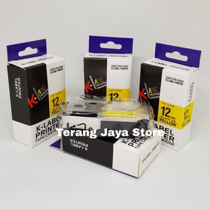 Jual Stiker K-Label Ez-Label Printer Black Ink Yellow Kz-12Yw /Label ...