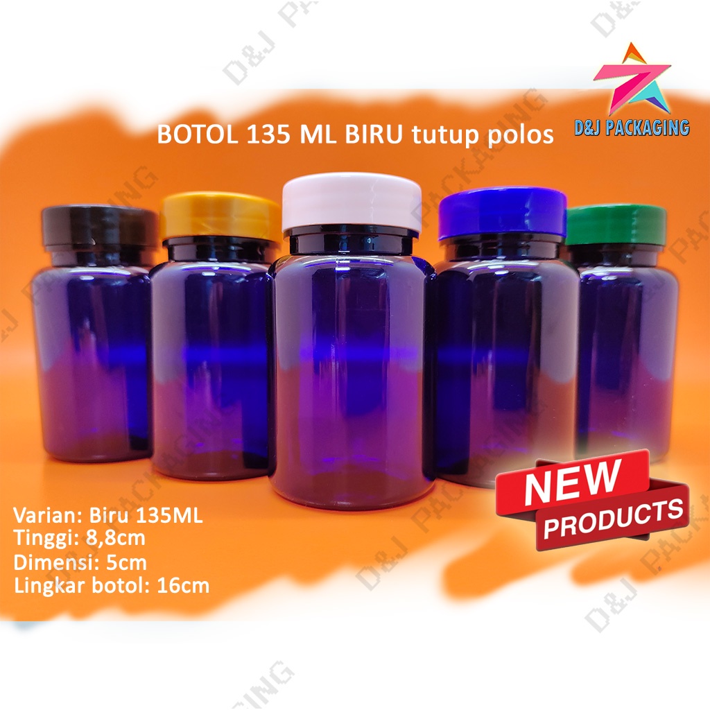 Jual Botol Obat Isi 60 Kapsul 135 ml Tutup Polos + Plug Inner | Shopee ...