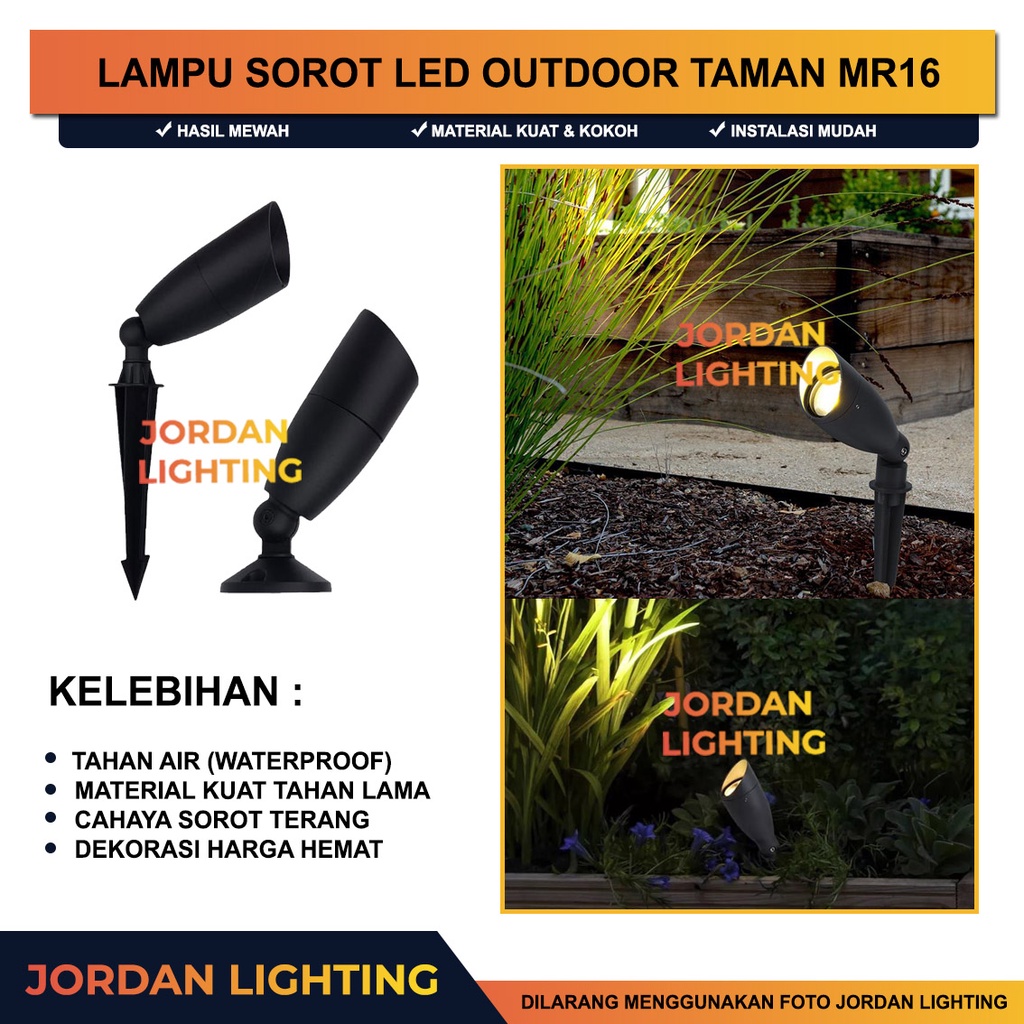 Jual Kap Lampu Sorot Outdoor Taman Tancap Led Mr Premium Quality