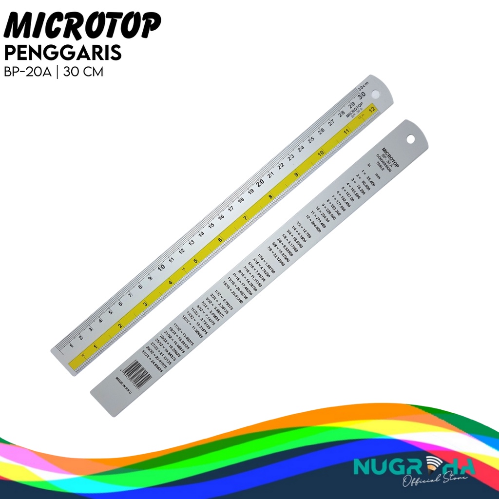 Jual PENGGARIS GARISAN ALUMUNIUM MICROTOP 30CM | Shopee Indonesia