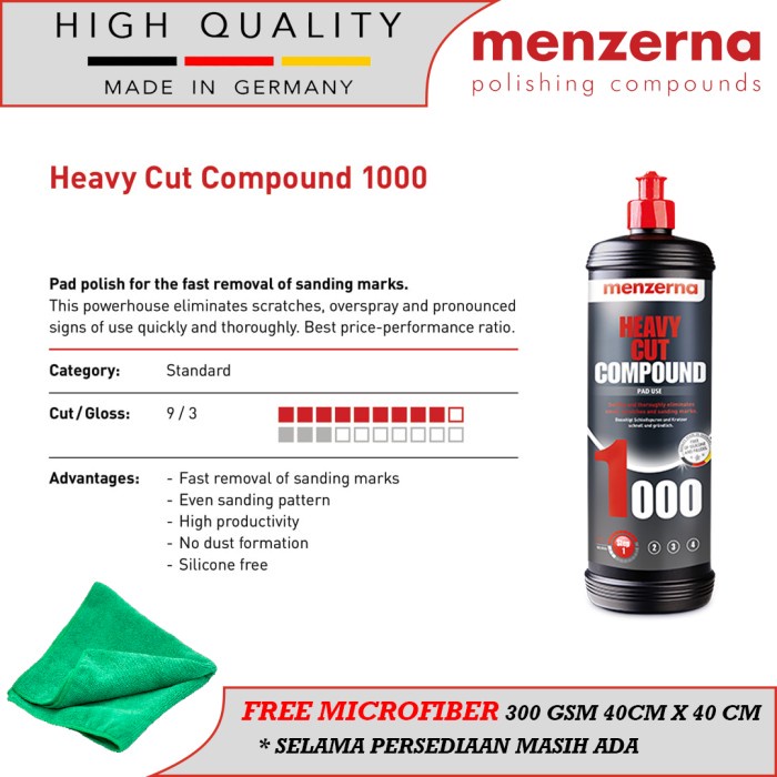 Lucidante Auto Graffi MENZERNA Heavy Cut Compound 1000 - Pasta Abrasiva Per Lucidatura Auto, 250 Ml Rimozione Graffi Vernice - Foto 8