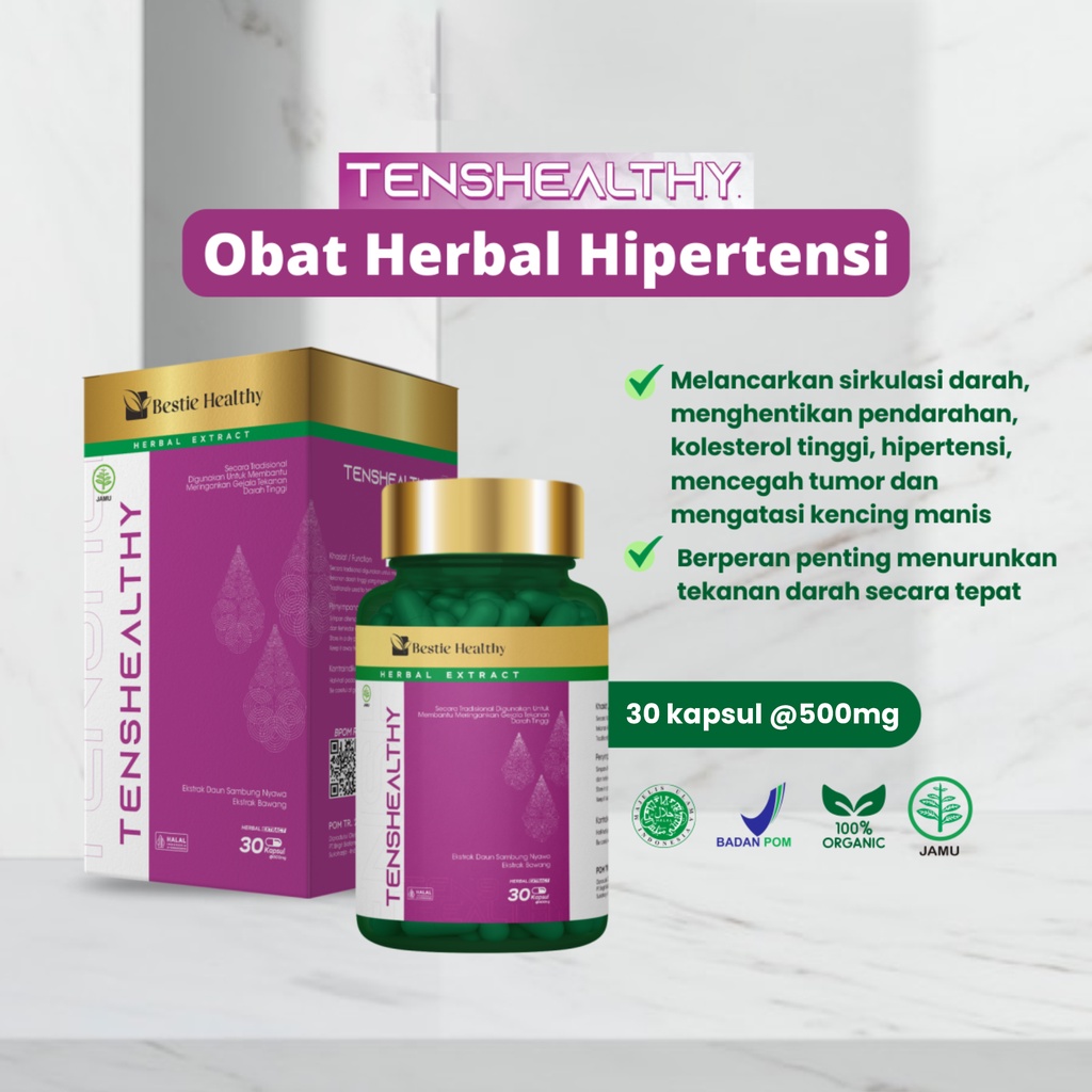 Jual Tenshealthy Obat Herbal Kapsul Penurun Tensi Hipertensi Tekanan