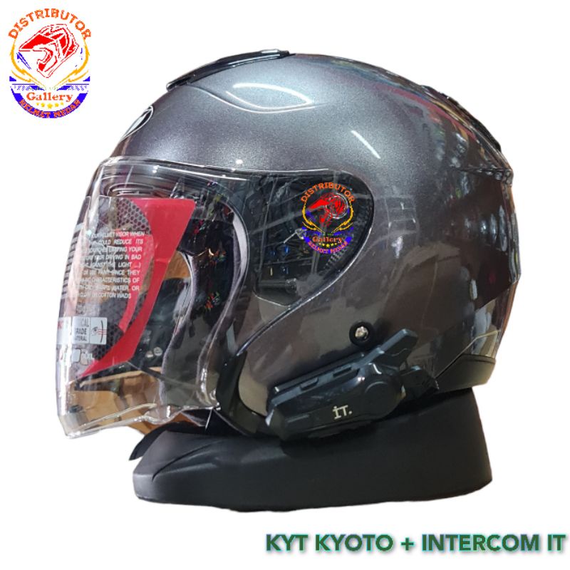 Jual HELM KYT KYOTO + INTERCOM IT ( PAKET HELM + INTERCOM ) | Shopee ...