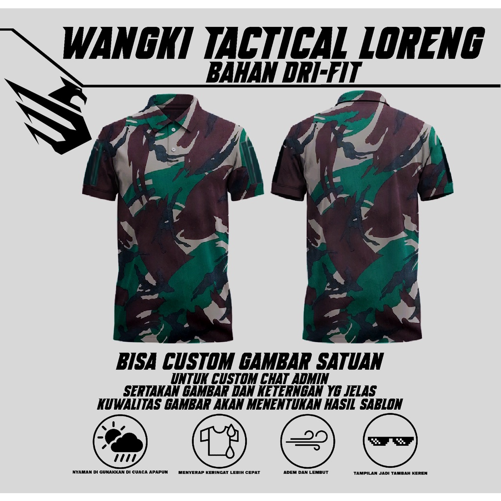 Jual Kaos Wangki Tactical/drayfit Premium Loreng/bisa Custom Satuan ...