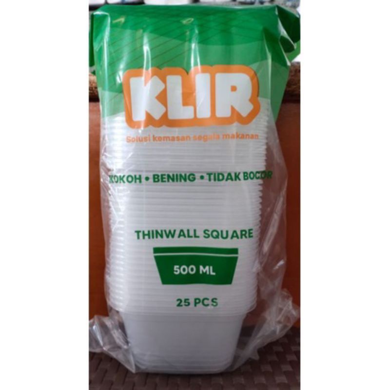 Jual Thinwall Kotak Klir 500ml Isi 25pcs Thinwall Square Kotak Kecil