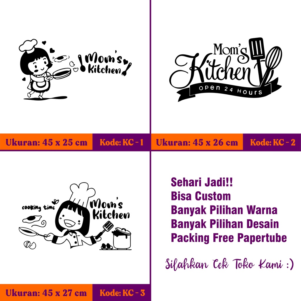 Jual STIKER DAPUR MINIMALIS / WALL STICKER KITCHEN / CUTTING STICKER ...