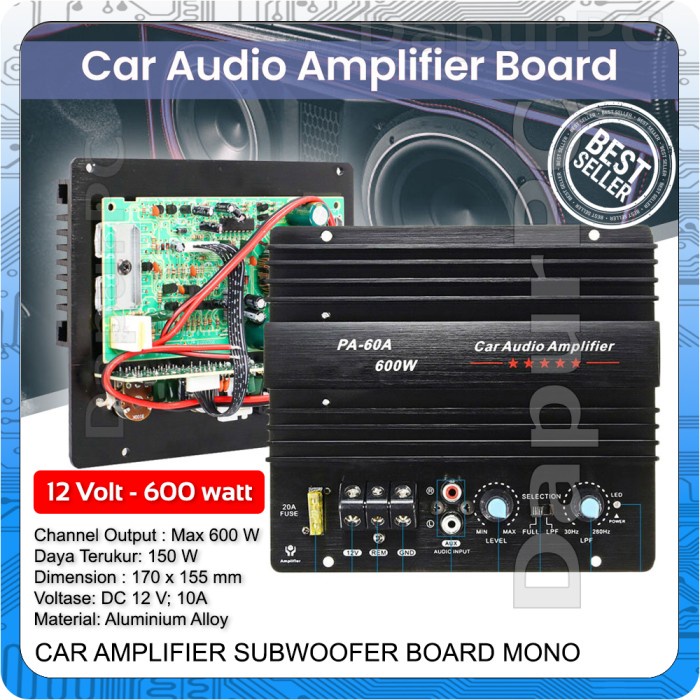 Amplifier Board Best Car Bass Amp Car Audio Subwoofer Mono 600W PA
