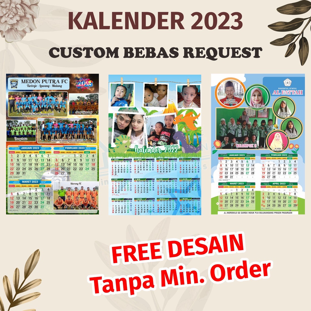 Jual Kalender Custom Bijian | Gratis Desain | Bebas Request |Kalender ...