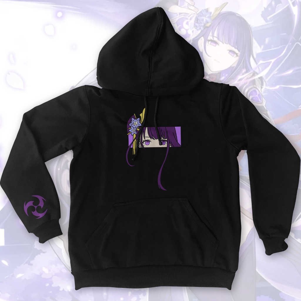 Jual Hoodie Embroidery Raiden Shogun Black Anime Gaming Premium Unisex ...