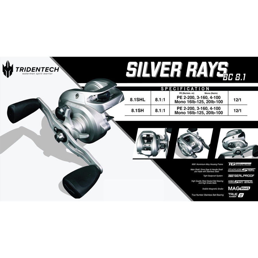 Jual Reel Overhead / OH Tridentech Silver Rays 22 - Bait Casting Series ...
