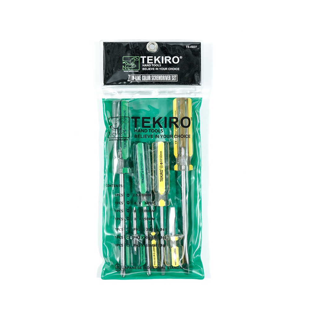 Jual TEKIRO IN LINE COLOR SCREWDRIVER SET 7 PCS | Shopee Indonesia