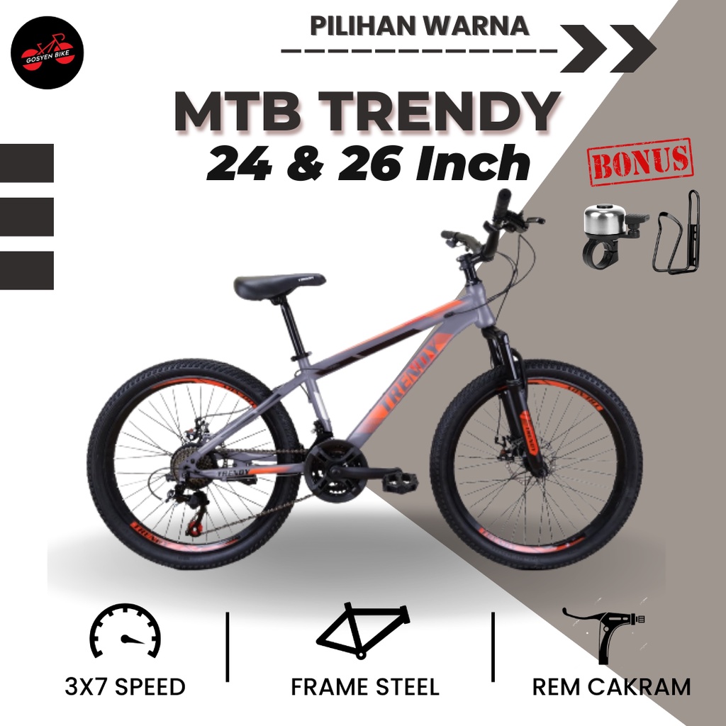 Jual Sepeda Gunung Mtb Trendy Ukuran Inch Speed Rem Cakram Shopee Indonesia