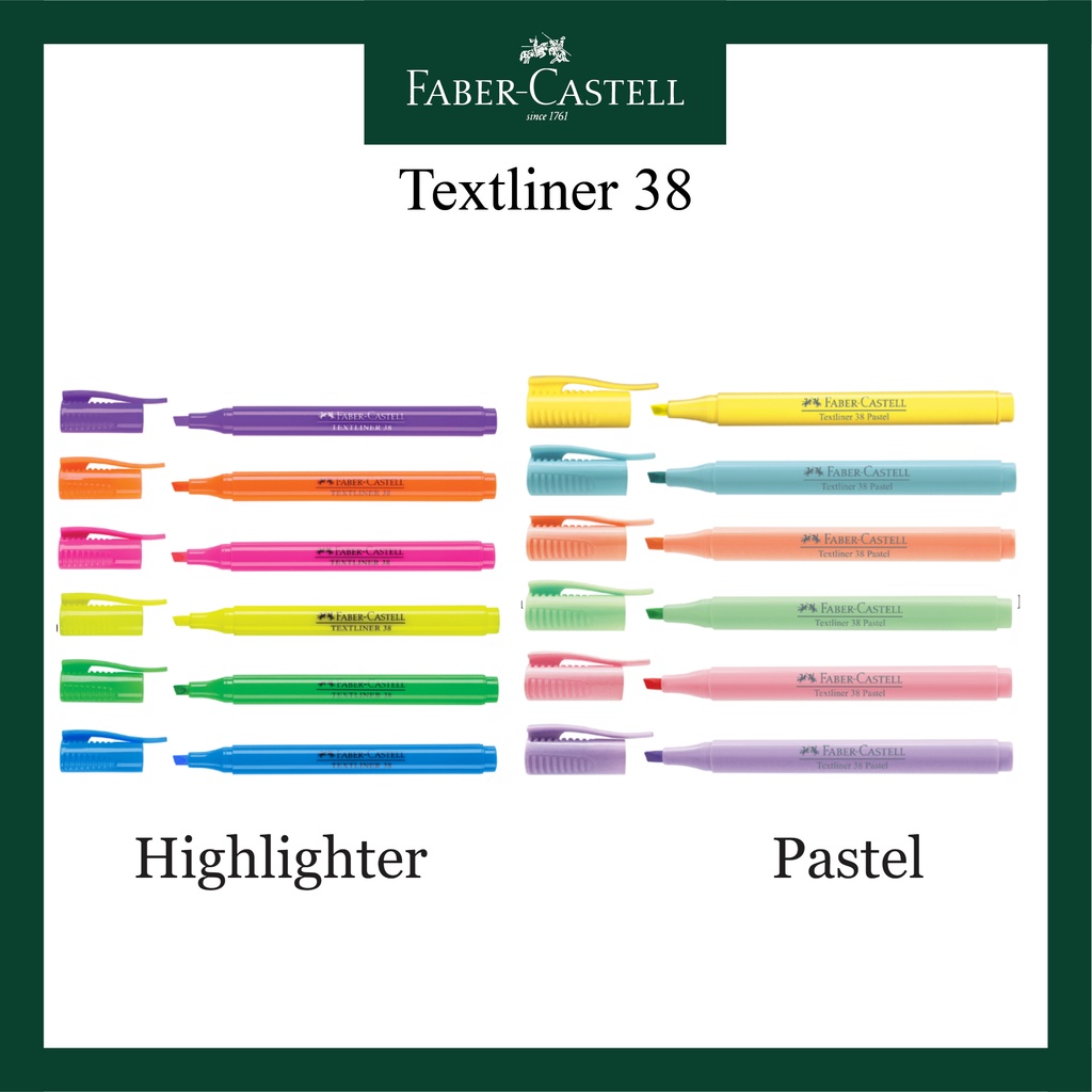 Jual Textliner Faber Castell 38 / Highlighter / Fluorescent dan Pastel ...