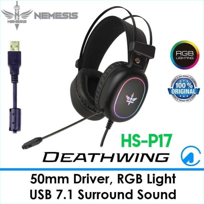 Jual Nyk Hs-P17 Deathwing Nemesis Rgb Usb 7.1 Surround Gaming Headset ...