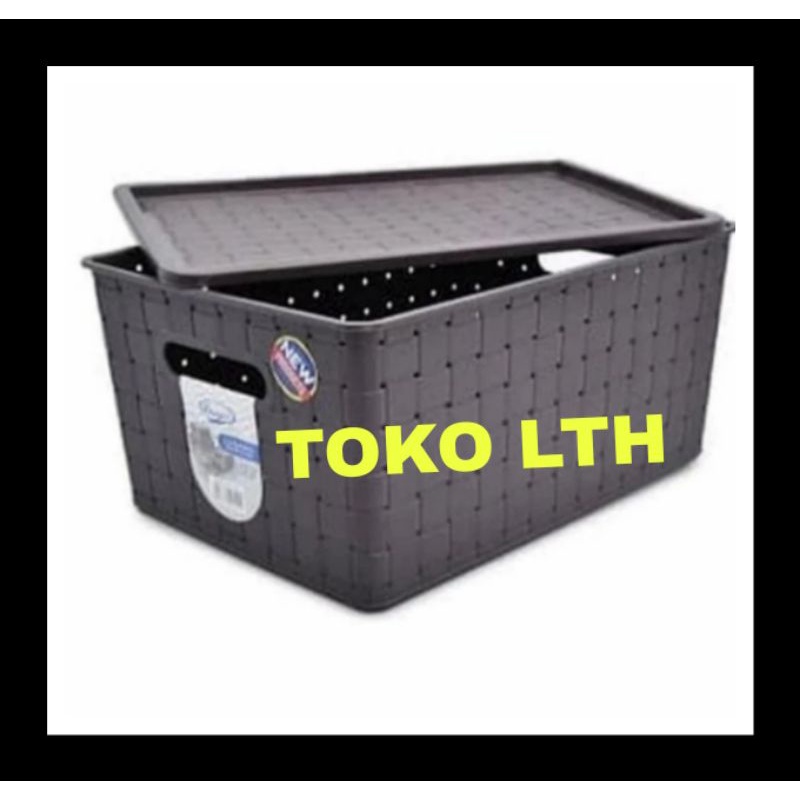 Jual LUGANO 9252 DT HAWAII LARGE KERANJANG KOTAK BOX TUTUP SERBAGUNA ...