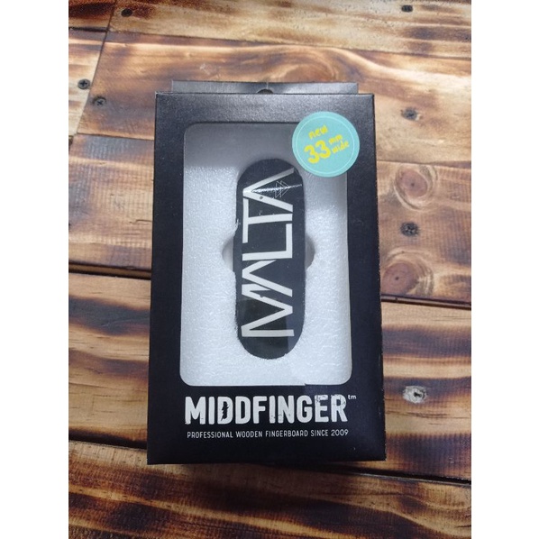 Jual Fingerboard deck wood malta white logo 33mm Shopee Indonesia