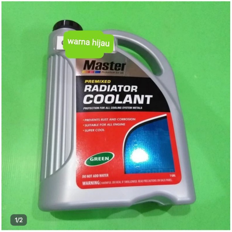 Jual Air radiator coolant warna hijau isi 4Liter merek master coolant