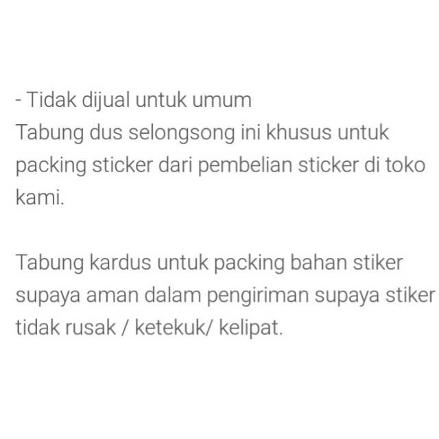 Jual bbm sticker - Tabung pengaman untuk pembelian bahan stiker skotlet ...