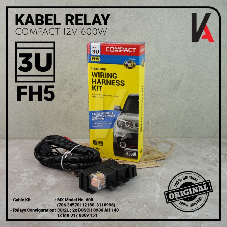 Jual Relay Set Lampu H4 Mobil COMPACT HELLA FH5 New 3