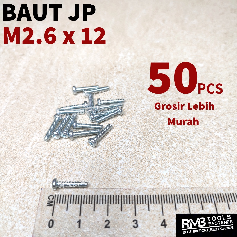 Jual M2 6x12 Baut JP Galvanis Putih M2 6 Baut Pentol Pan Machine Screw Obeng Plus GALVANIS