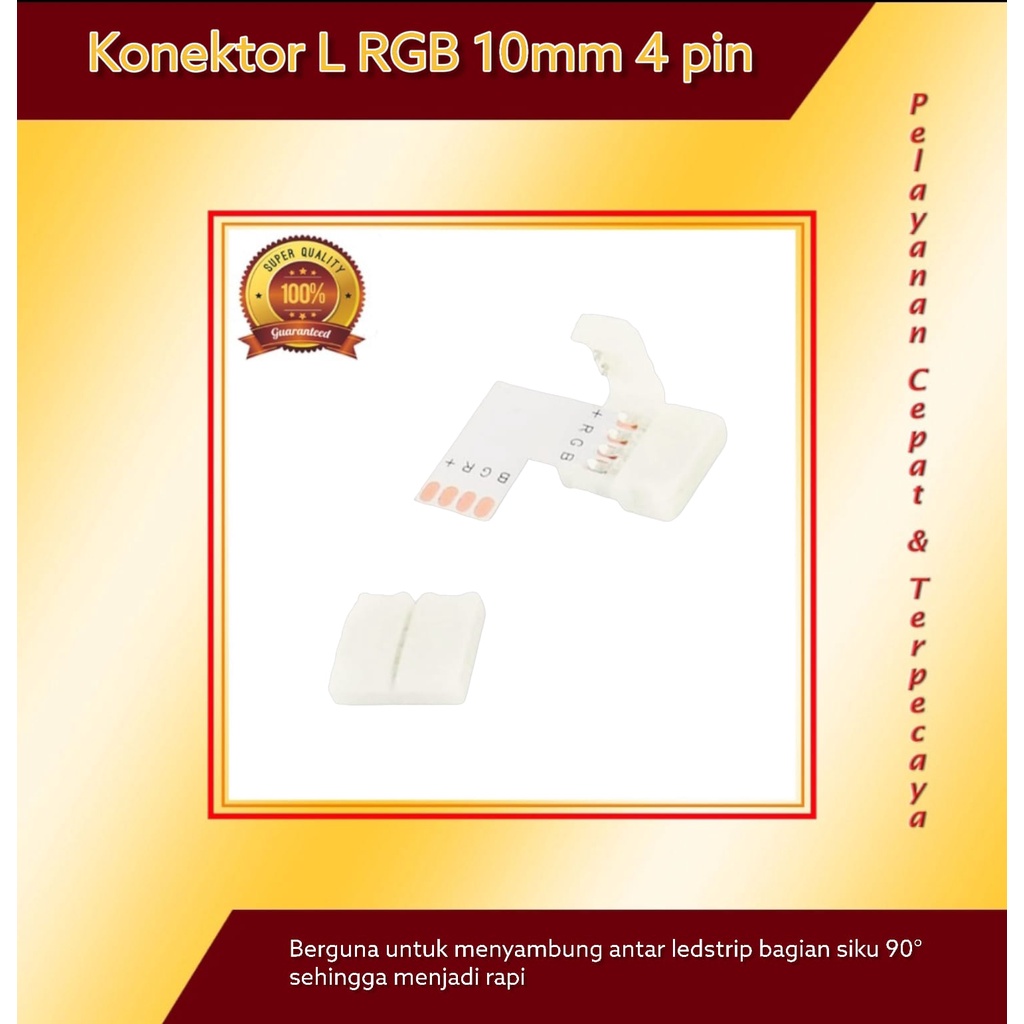 Jual Konektor type L 4 pin untuk Ledstrips RGB SMD5050 | Shopee Indonesia