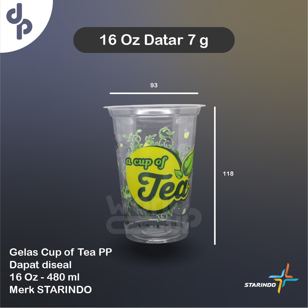 Jual Gelas Plastik Motif Teh Cup Of Tea Pp Starindo 16 Oz 22 Oz Shopee Indonesia 2311