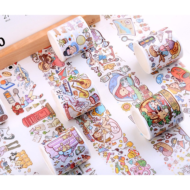 Jual HS - SELOTIP KERTAS WASHITIPE MASKING SELOTIP LUCU SELOTIP KARTUN ...