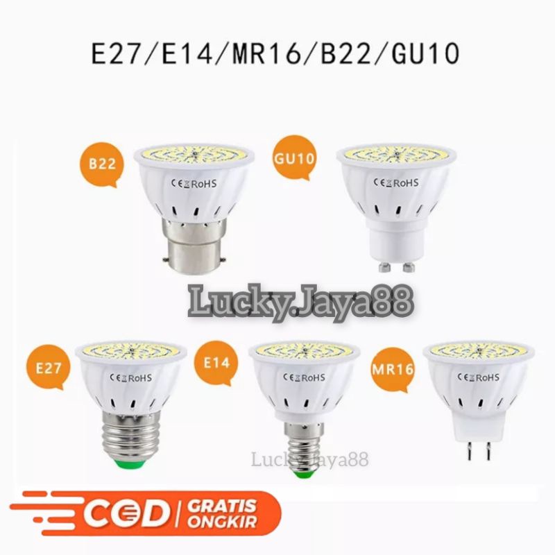 Jual Lampu Bohlam Led Spotlight Bulb Leds W V Cool White