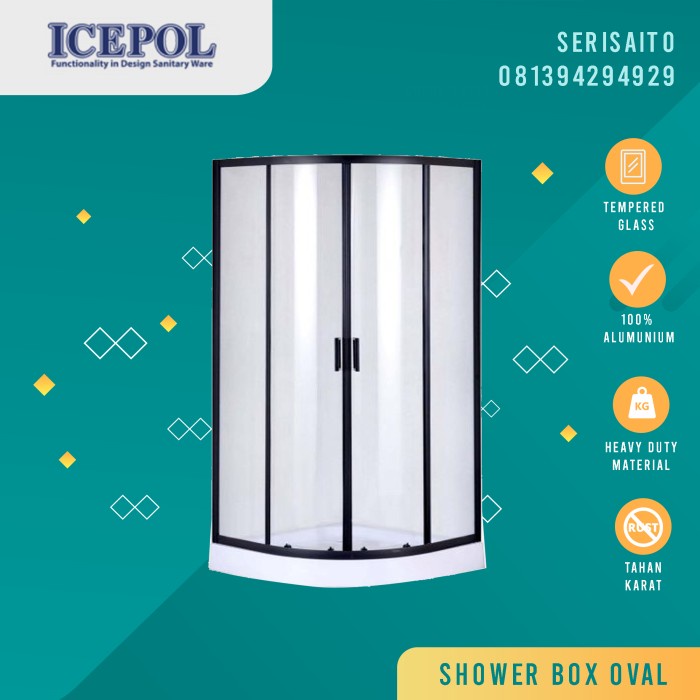 Jual SHOWER BOX OVAL / SHOWER SCREEN KACA + SHOWER TRAY | Shopee Indonesia