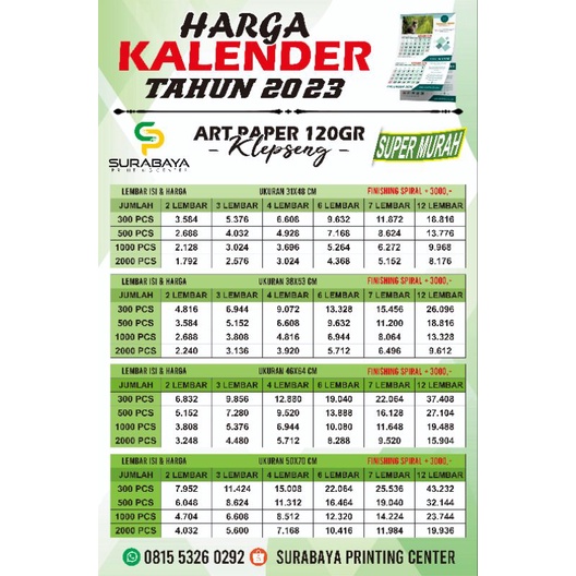 Jual CETAK KALENDER 2025 AP120G KUALITAS TERBAIK DAN MURAH | Shopee ...