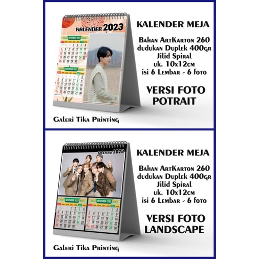 Jual Kalender Meja Mini 2024 Bisa Custom Foto Dan Nama Kalender Duduk