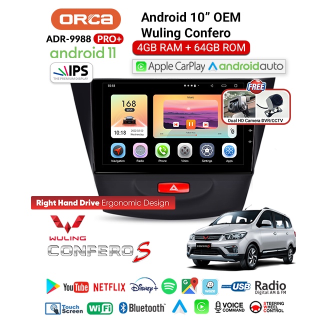 Jual Headunit Android Carplay Inch Orca Pro Plus Wuling Confero Resmi Shopee Indonesia