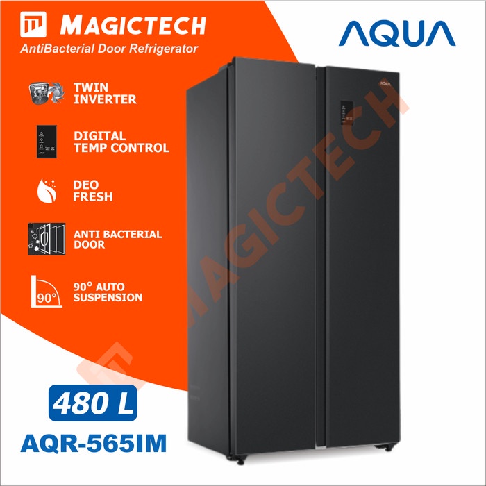 Jual KULKAS AQUA AQR-565IM SIDE BY SIDE ANTI BACTERIAL DOOR - 480 L ...