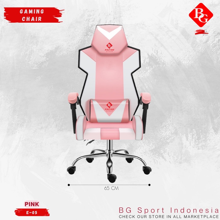 Jual Kursi Bg Sport Kursi Gaming Model E Steel Pink White Shopee