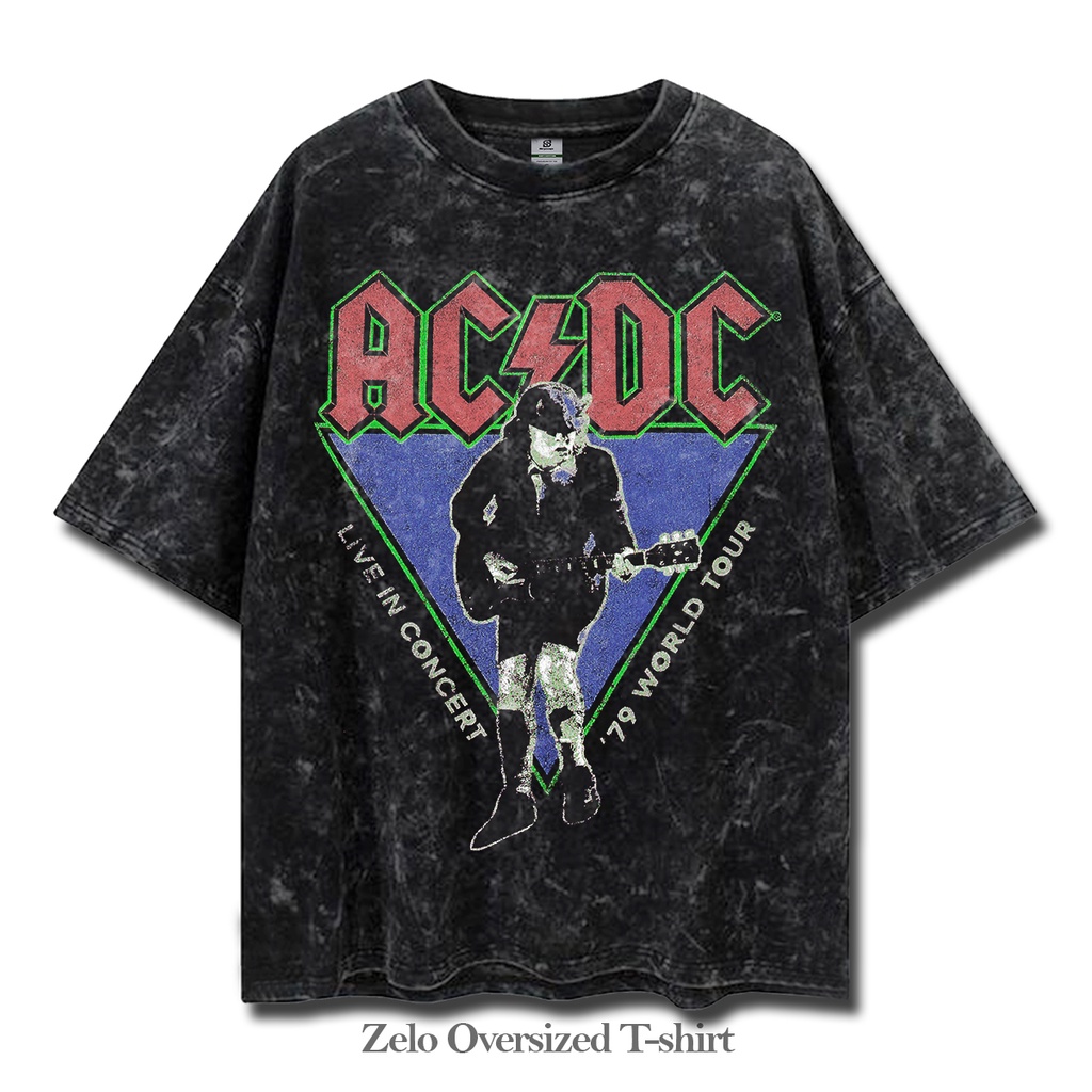 Jual Kaos ACDC World Tour '79 Live In Concert Logo Shirt Washed ...