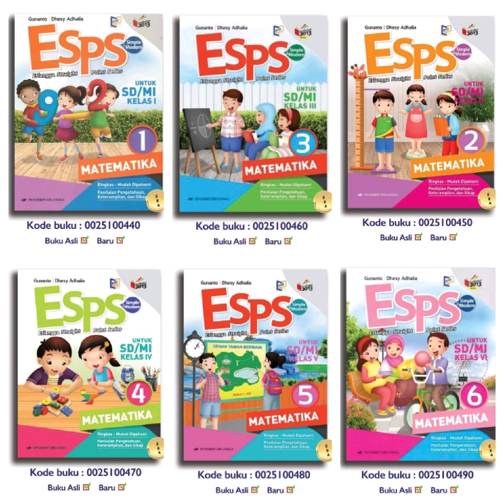 Jual ORI harga satuan buku teks ESPS matematika k13 kelas 1-6 penerbit ...