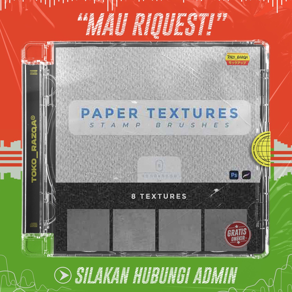 Jual Paper Textures Stamp Brushes For Procreate, Photoshop PS BRUSHES ...