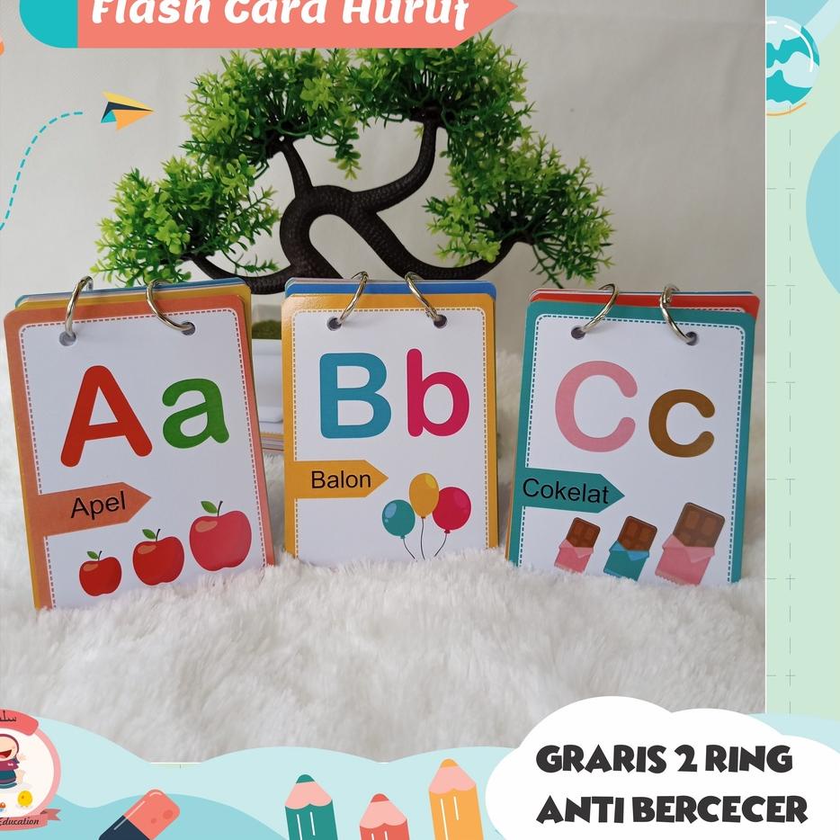 Jual FLASH CARD KARTU MAINAN ANAK LENGKAP HURUF ABJAD ALFABET BELAJAR