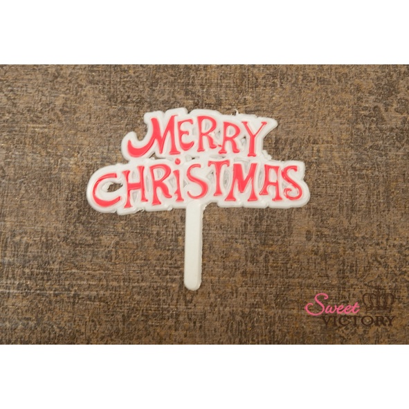 Weihnachten Cake Topper – Merry Christmas Deko Aus Karton, 18x16 Cm, Mit Weihnachtsmann, Zuckerstange Und Weihnachtsbaum