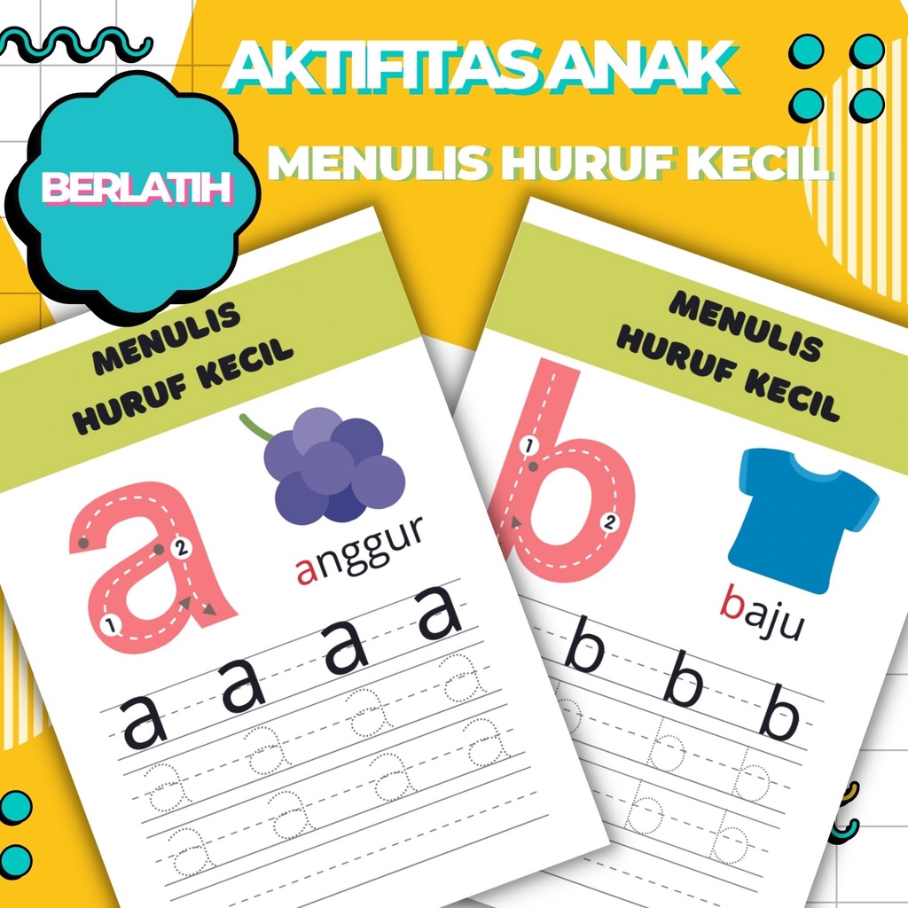 Jual Aktifitas Anak Belajar Menulis Huruf Kecil / Menulis Huruf Kecil ...