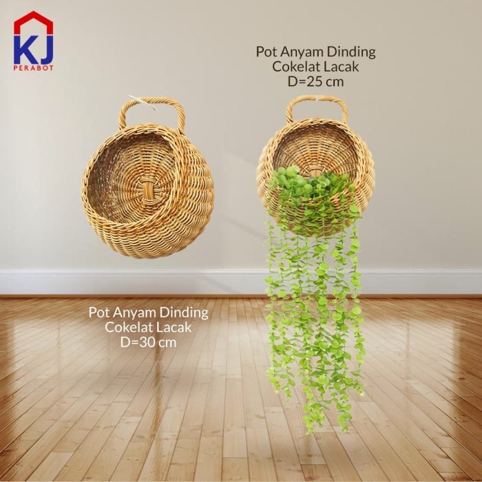 Jual Pot Anyam Dinding Coklat Polos #Original | Shopee Indonesia