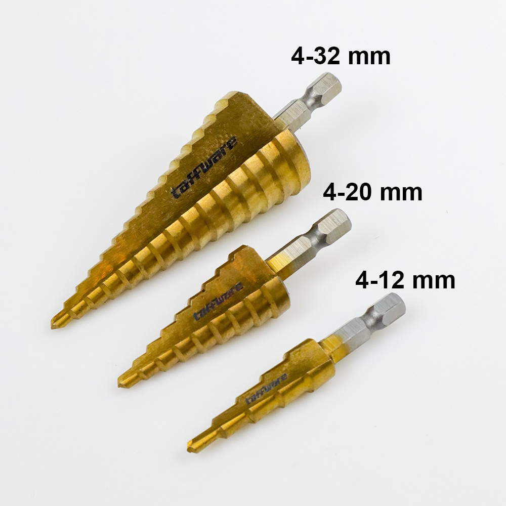 Jual 3 PCS Mata Bor Spiral Titanium Coated Ukuran 4-12Mm 4-20Mm 4-32Mm ...